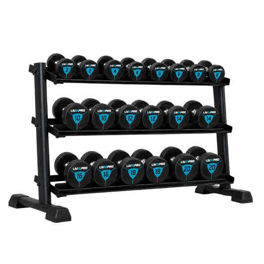 220kg-Urethane-Round-Dumbbells-Set-with-3-Tier-Rack-2kg-to-20kg-01