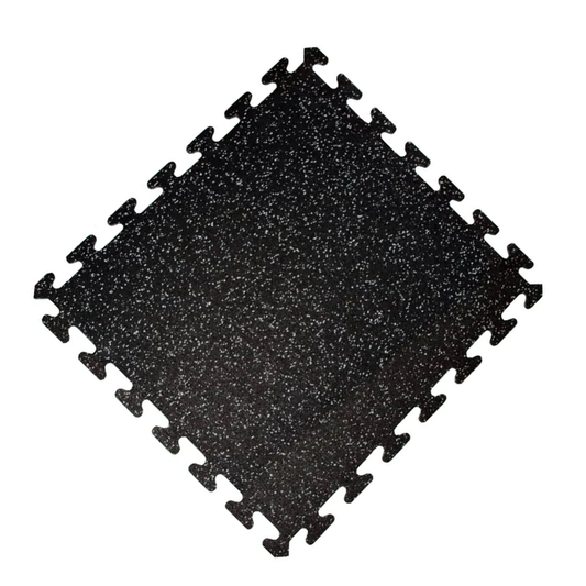 Rubber Interlocking Mats - Black with White Speckles