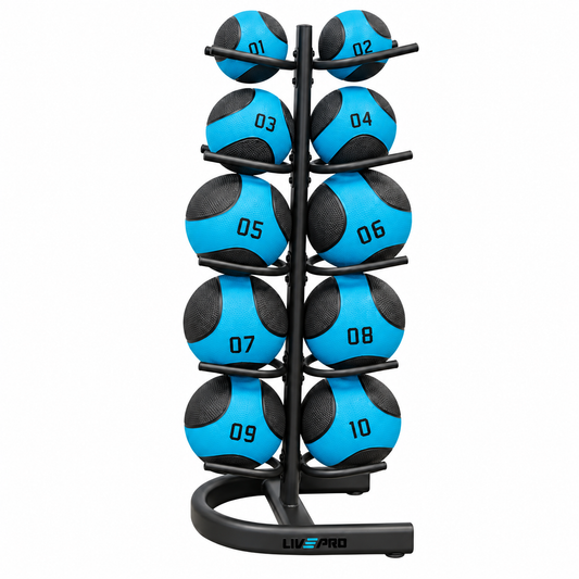 Medicine Balls with Vertical Rack