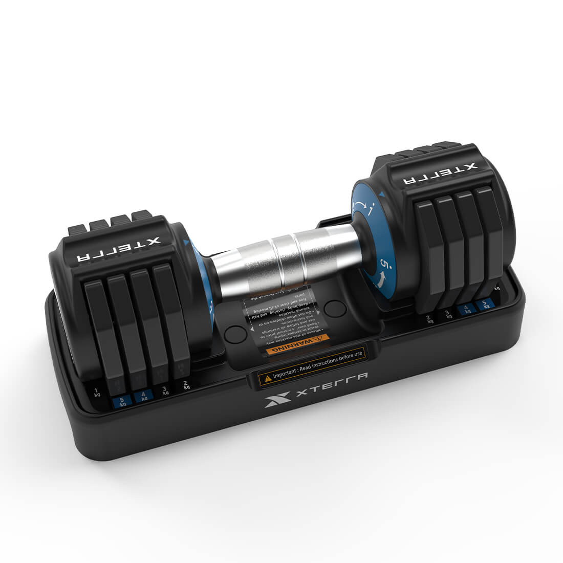 Xterra Adjustable Dumbbells (1-5 Kg) Set With Stand Xterra Adjustable Dumbbells (1-5 Kg) Set With Stand