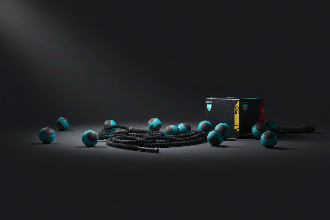 Medicine Ball Battle Rope and Plyo Boxes