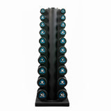 110kg Urethane Studio Dumbbells Set with 10 Pairs Vertical Rack (1kg to 10kg)