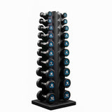 110kg-Urethane-Studio-Dumbbells-Set-with-10-Pairs-Vertical-Rack-1kg-to-10kg