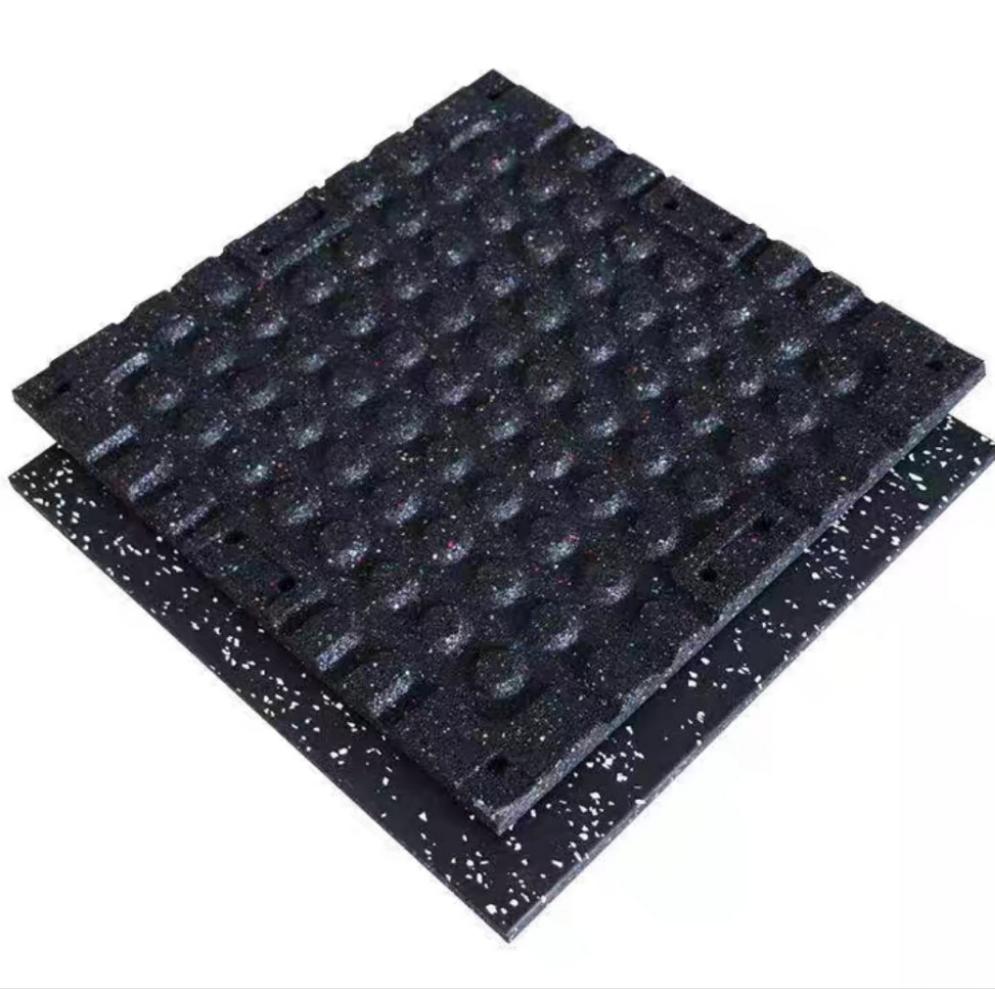 Premium Commercial Rubber Tiles Black with White Speckles - 20mm