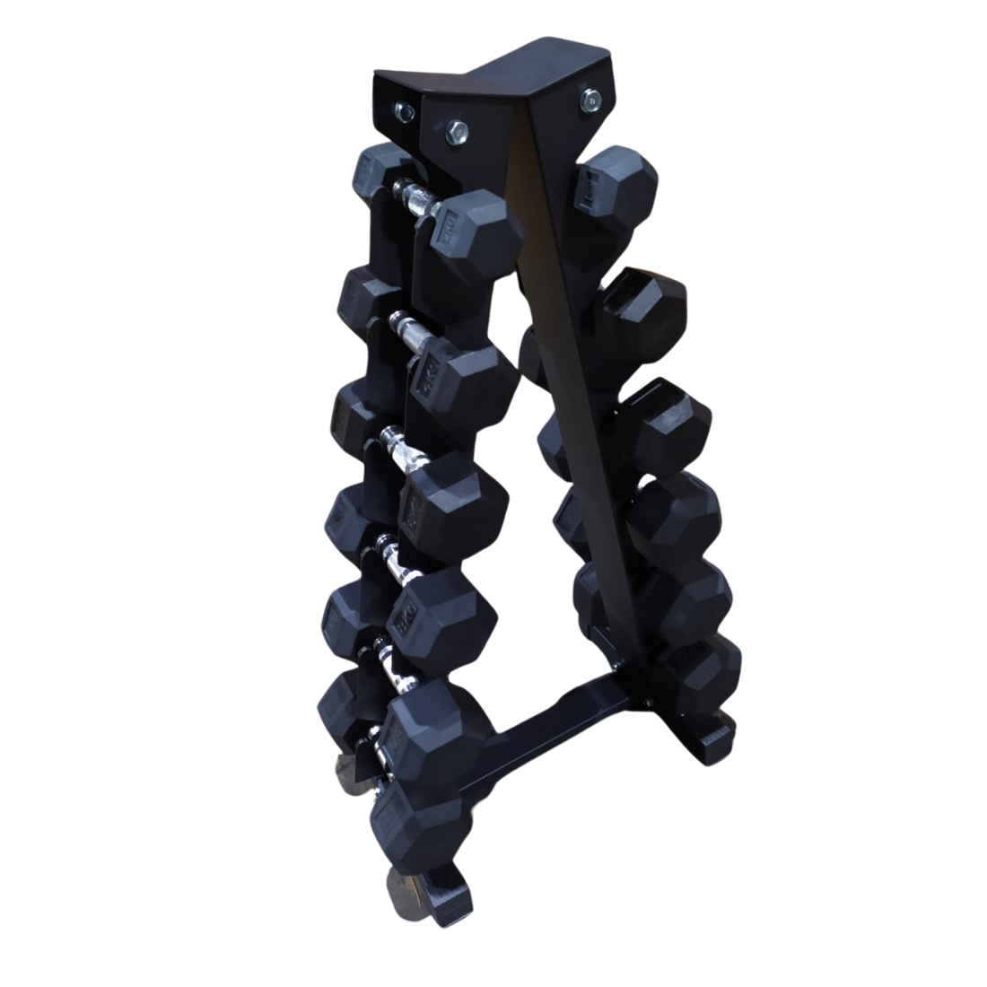 Hex Rubber Dumbbells (2kg to 12.5kg) Set