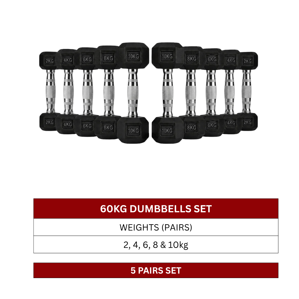 60kg-Rubber-Hexagonal-Dumbbell-Set-2kg-to-10kg-Pairs