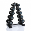 60kg Urethane Round Dumbbells Set with 5 Pairs A-Frame Rack (2kg to 10kg)