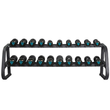 220kg Urethane Round Dumbbells Set with 2-Tier Rack (2kg to 20kg)