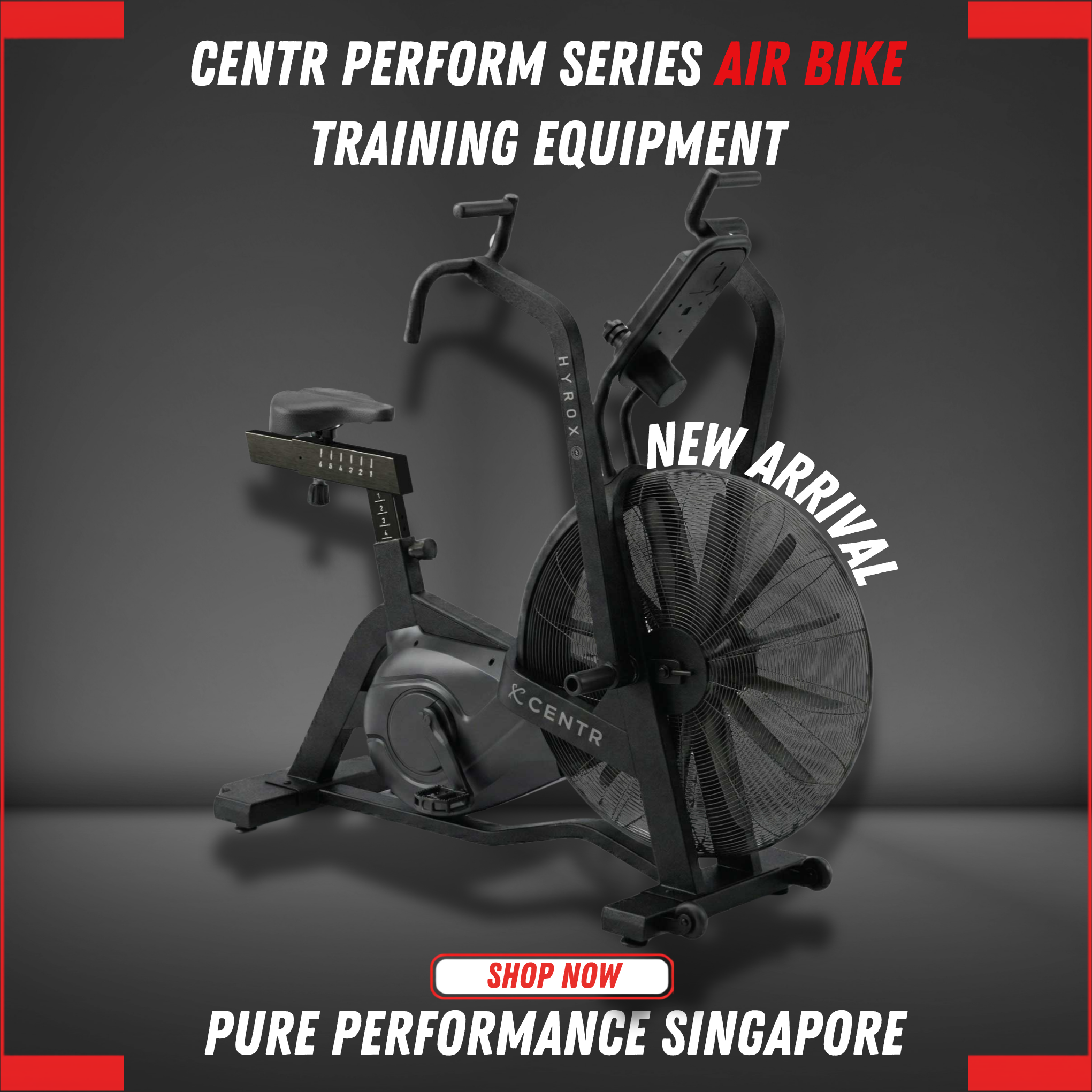 Centr Perform Series Air Bike for HYROX and functional fitness training in Singapore commercial gyms