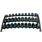 480kg Urethane Round Dumbbells Set with 15 Pair 3-Tier Rack (LP8903) (2kg to 30kg)