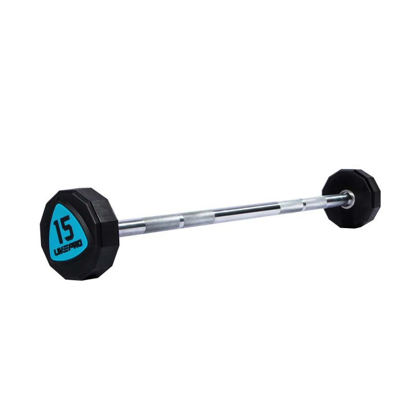 12-Sided Urethane Fixed Straight Barbells Set (10 to 30Kg)