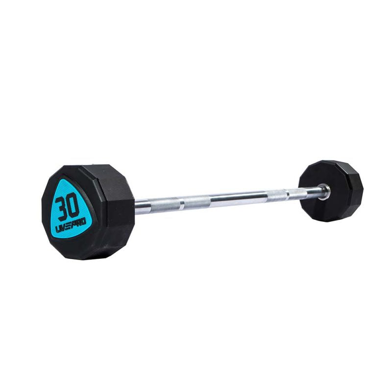 12-Sided Urethane Fixed Straight Barbells Set (10 to 30Kg)