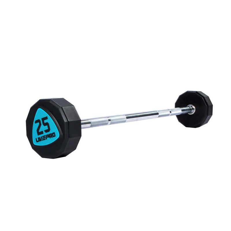 12-Sided Urethane Fixed Straight Barbells Set (10 to 30Kg)