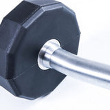 12-Sided Urethane Fixed EZ Curl Barbells Set with Rack