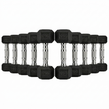 Rubber Hexagonal Dumbbell Set (2.5kg–12.5kg Pairs)