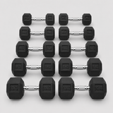 Rubber Hexagonal Dumbbell Set (2kg–10kg Pairs)