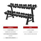 Hex Rubber Dumbbells (2.5kg to 30kg) Set