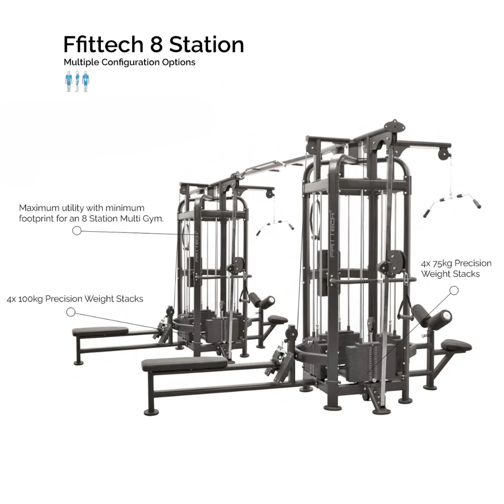 FFittech 4-Station Cable Machine | Full Body Workout Equipment