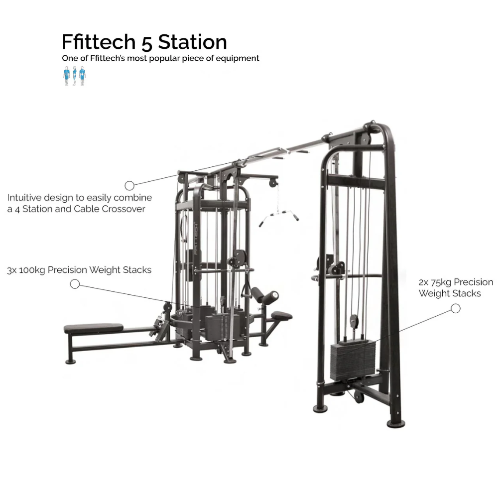 FFITTECH 4 Station Cable Machine Singapore | Commercial Multi Gym Trainer
