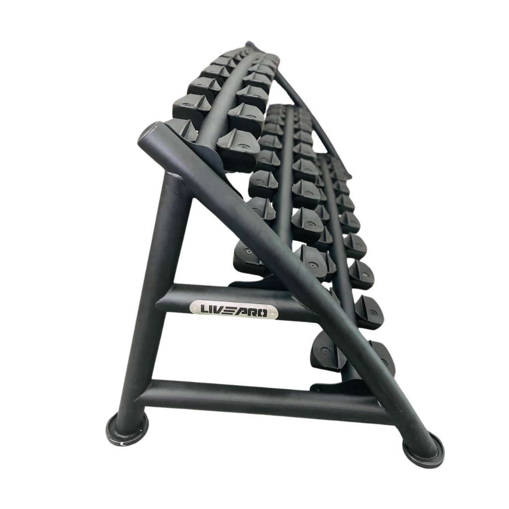 Dumbbell Rack Row Livepro 15 Pairs 3-Tier Dumbbell Rack LP8903 | Sole Fitness Singapore