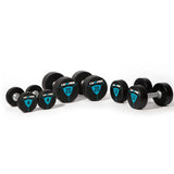 220kg Urethane Round Dumbbells Set with 3-Tier Rack (2kg to 20kg)