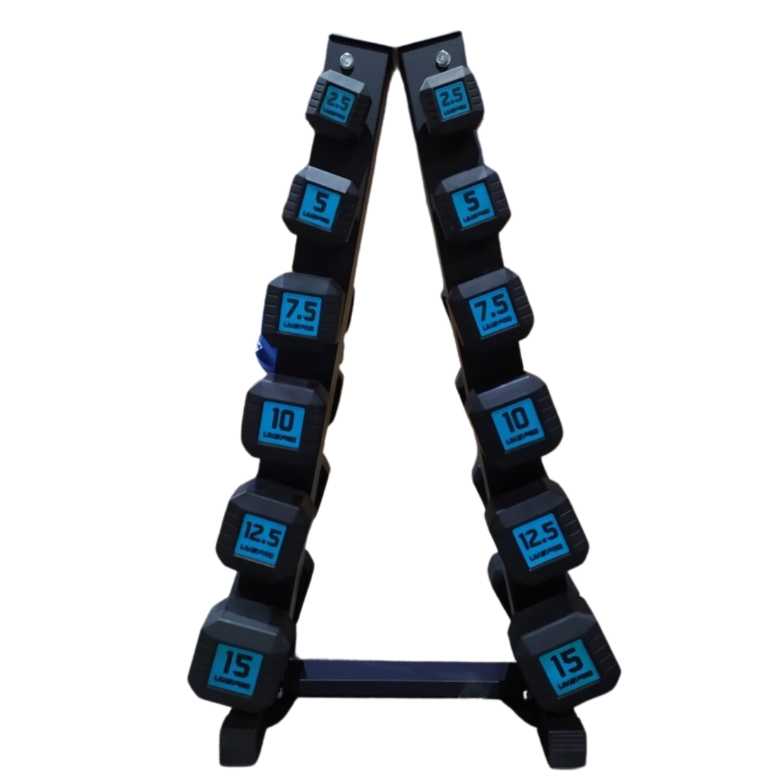 Premium Rubber Dumbbells (2.5kg to 15kg) Set