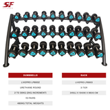 Urethane 12-Sided Dumbbells (2kg to 30kg) Set