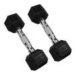 Rubber Hexagonal Dumbbells (Sold as Pairs)