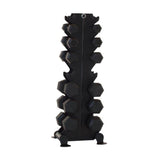 Rubber Hexagonal Dumbbells Set with 8 Pair Vertical Rack