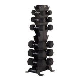Rubber Hexagonal Dumbbells Set with 8 Pair Vertical Rack