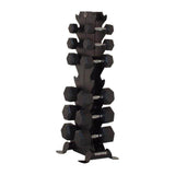 Rubber Hexagonal Dumbbells Set with 8 Pair Vertical Rack