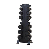 Rubber Hexagonal Dumbbells Set with 8 Pair Vertical Rack