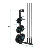 Wall Mounted Olympic Bar & Plate Rack