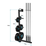 Livepro Wall-Mounted Olympic Bar And Plate Rack