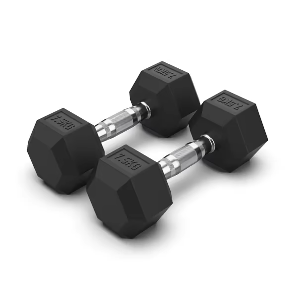 Rubber Hexagonal Dumbbells