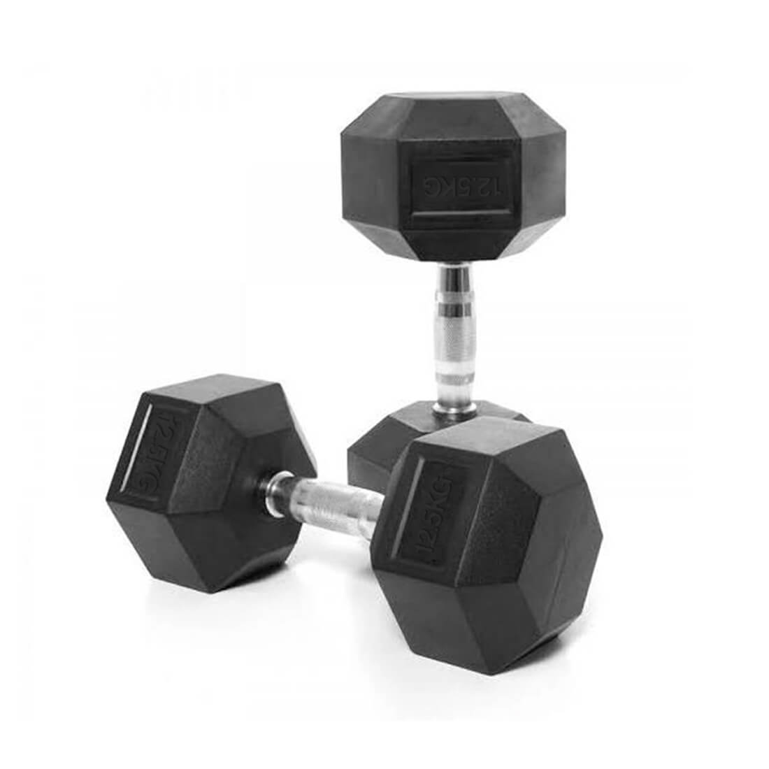 Rubber Hexagonal Dumbbells (Sold as Pairs)