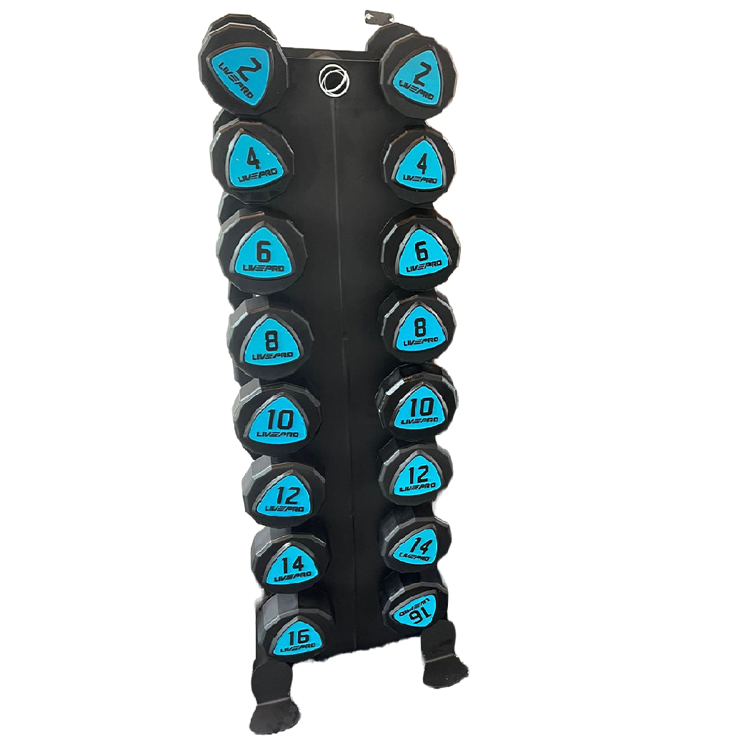 Urethane 12-Sided Dumbbells (2kg to 16kg) Set