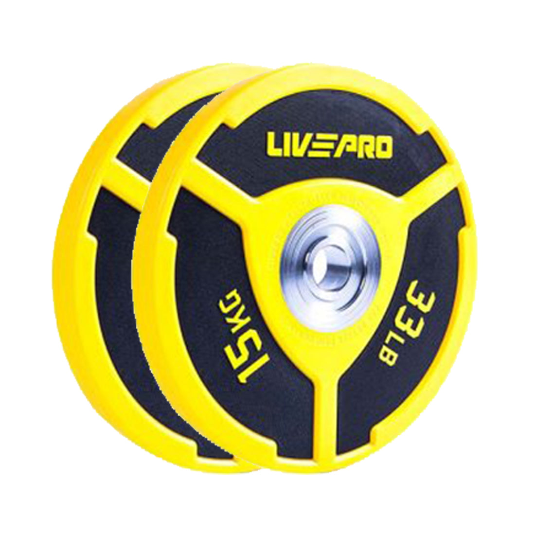 Livepro Urethane Elite Competition Bumper Plates 15kg - Sold as Pair