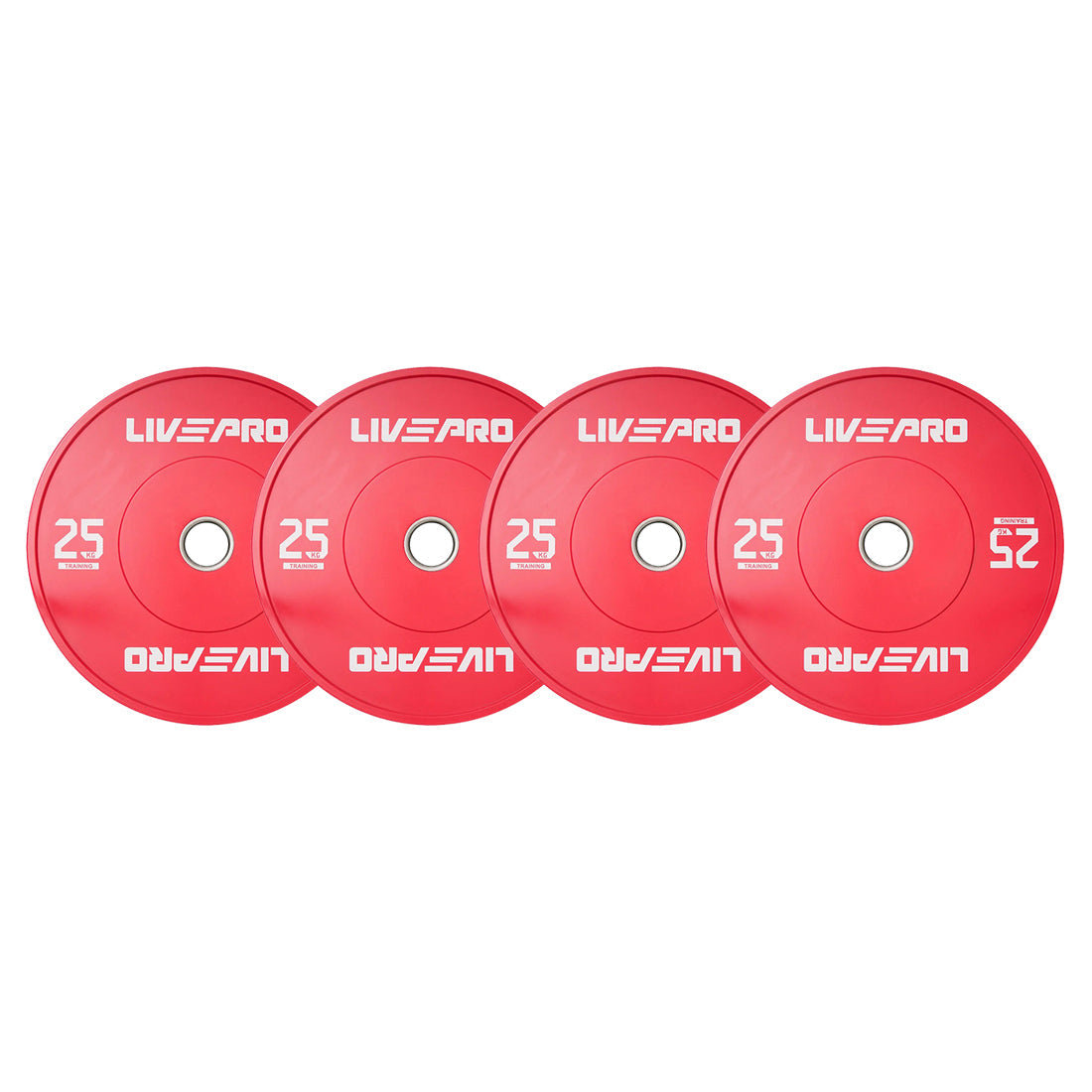 Livepro Rubber Colored Bumper Plates 25kg - Sold as Pair