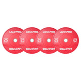 Livepro Rubber Colored Bumper Plates 25kg - Sold as Pair