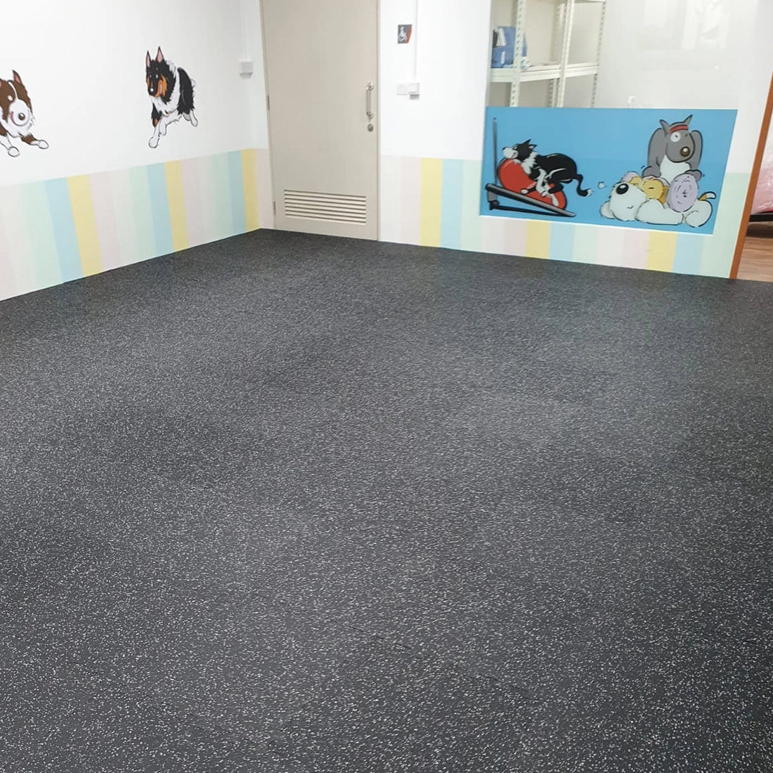 Rubber Interlocking Mats - Black with White Speckles