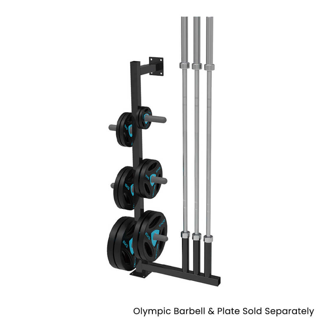 Livepro Wall-Mounted Olympic Bar And Plate Rack