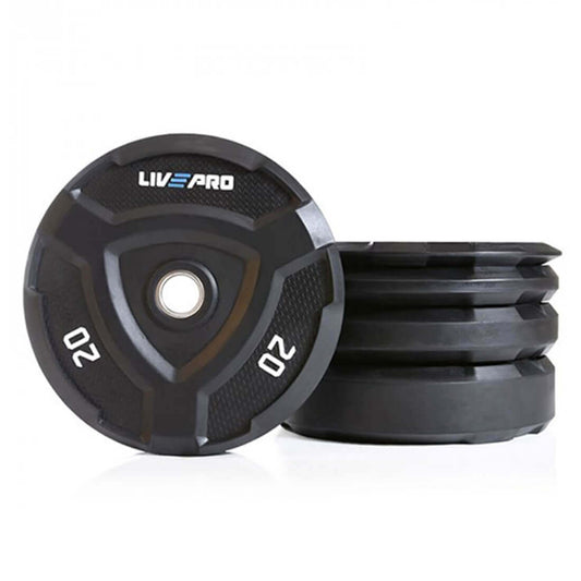 Livepro Rubber Bumper Plates 25kg - Sold As Pair