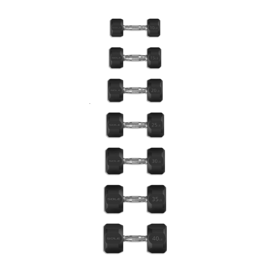 Sole Hexagonal Dumbbells 10-40Lbs Set