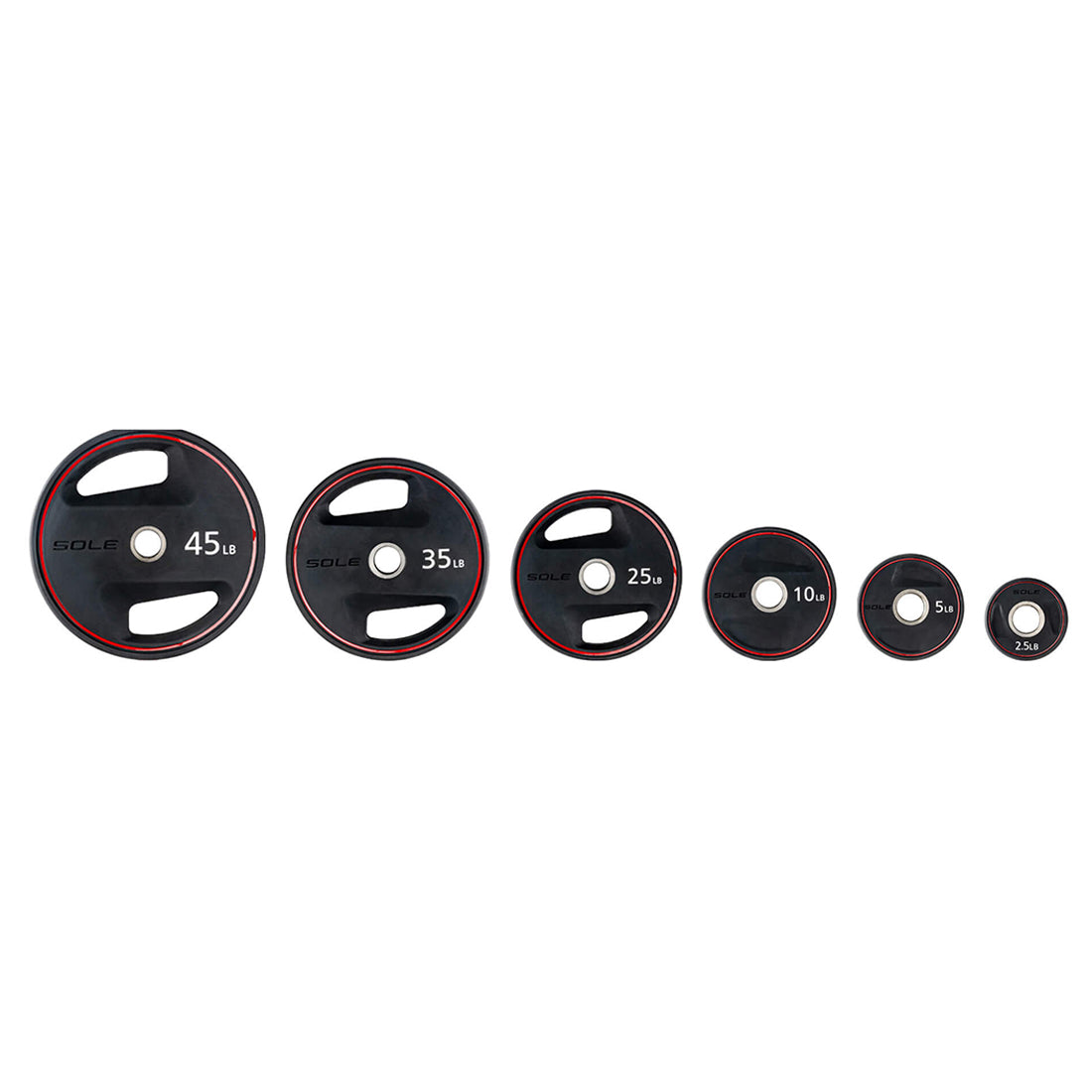 Sole Dual Grip Rubber Olympic Weight Plates Set - (2.5 To 45lbs)