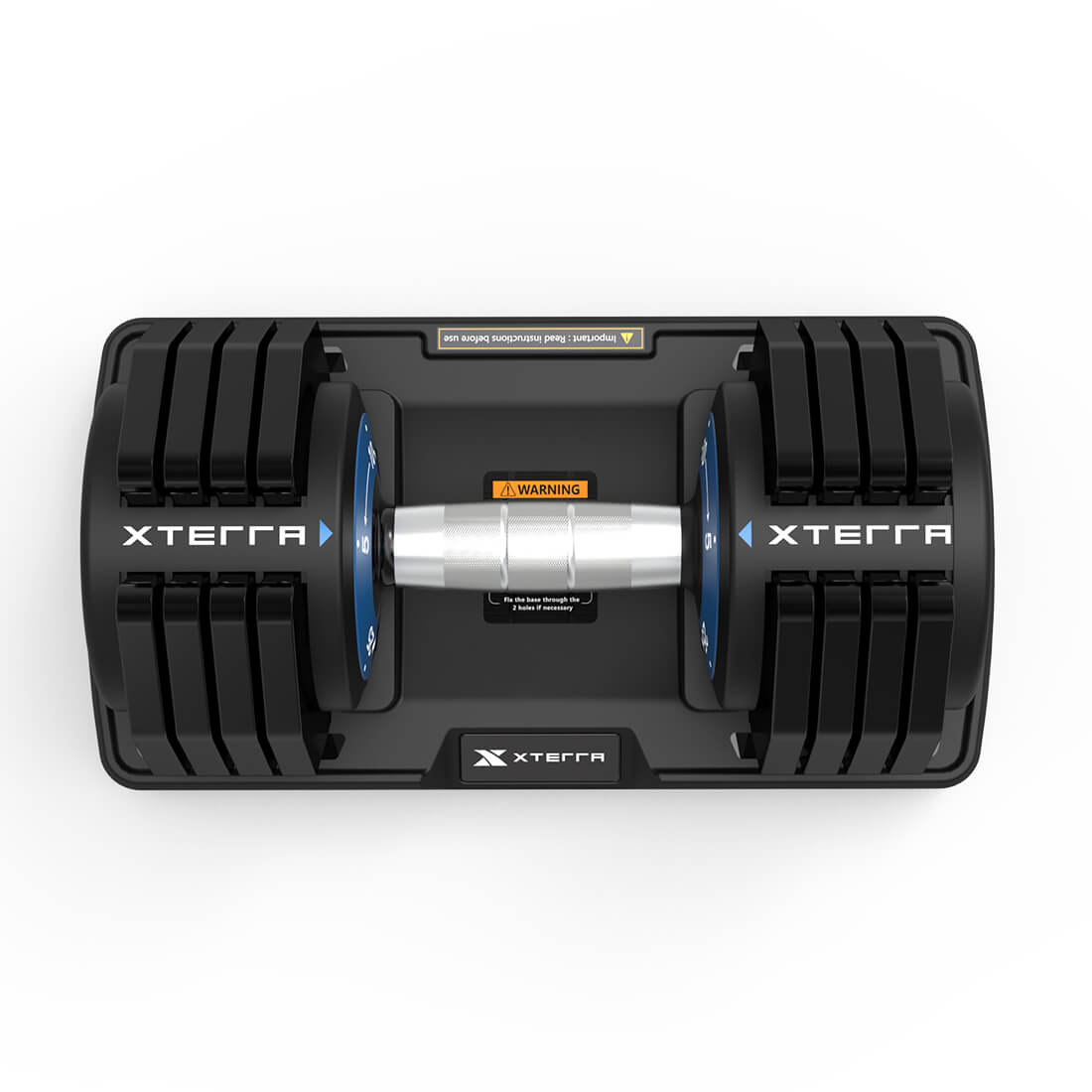 Xterra Adjustable Dumbbells 5-25Kg Set with Stand